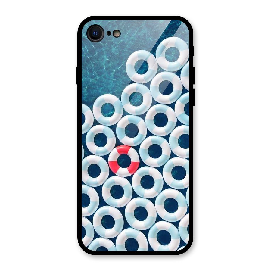 Light Blue Allure Glass Back Case for iPhone 7