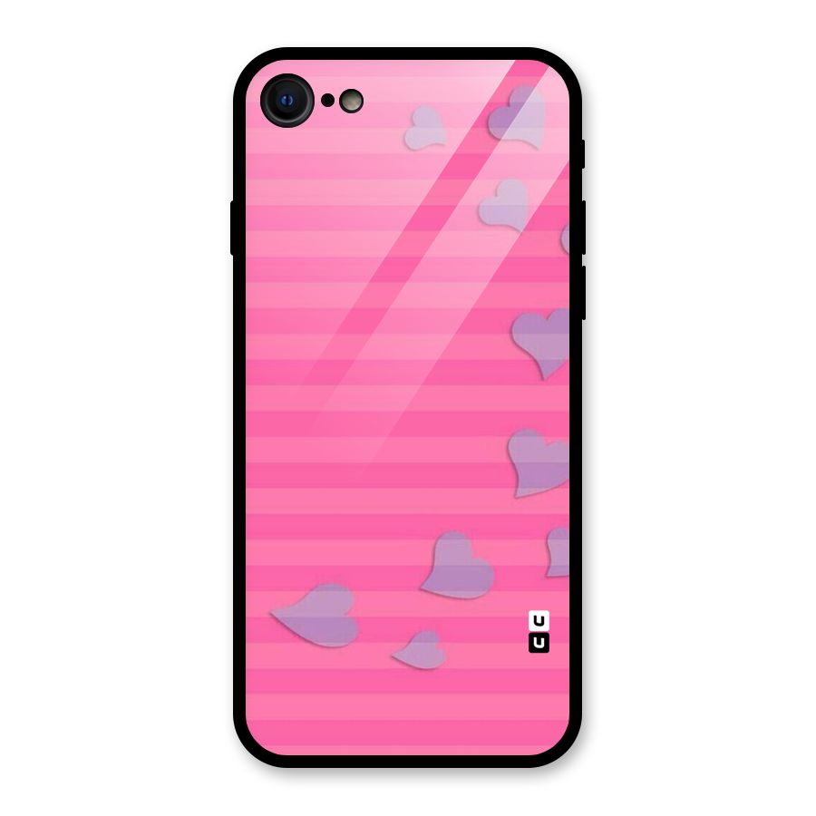 Light Heart Stripes Glass Back Case for iPhone 7