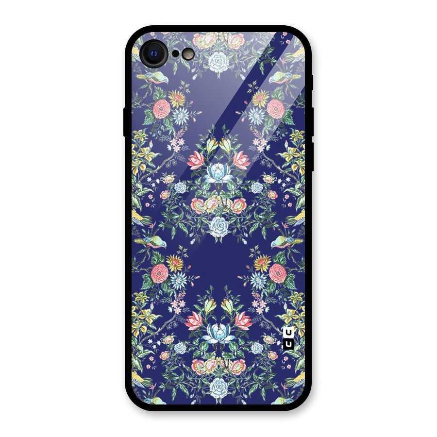 Little Flowers Pattern Glass Back Case for iPhone 7