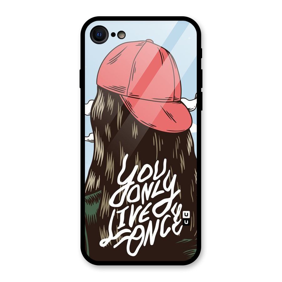 Live Once Glass Back Case for iPhone 7