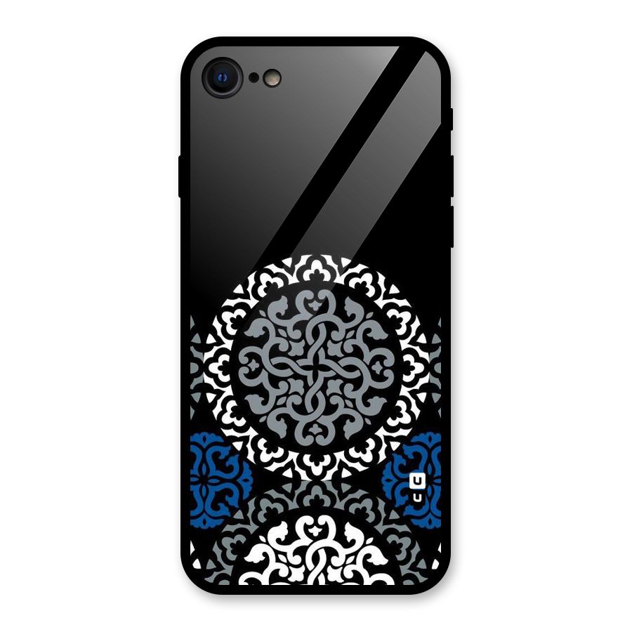 Mandala Circle Pattern Glass Back Case for iPhone 7