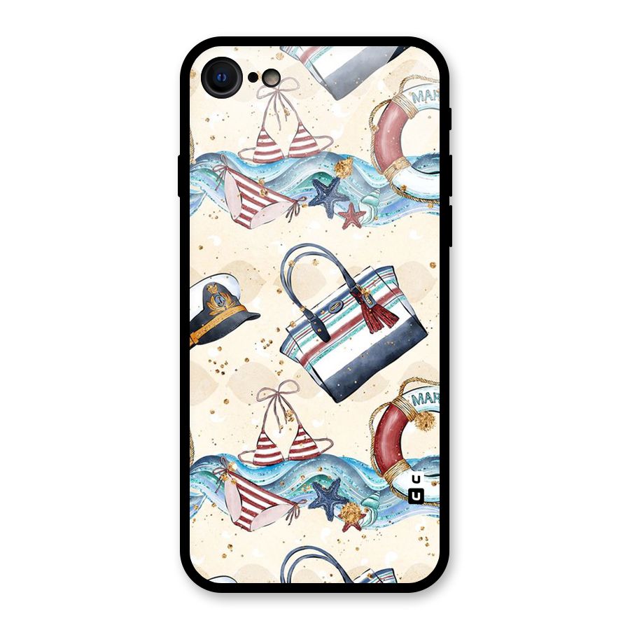 Marine Bag Design Glass Back Case for iPhone 7