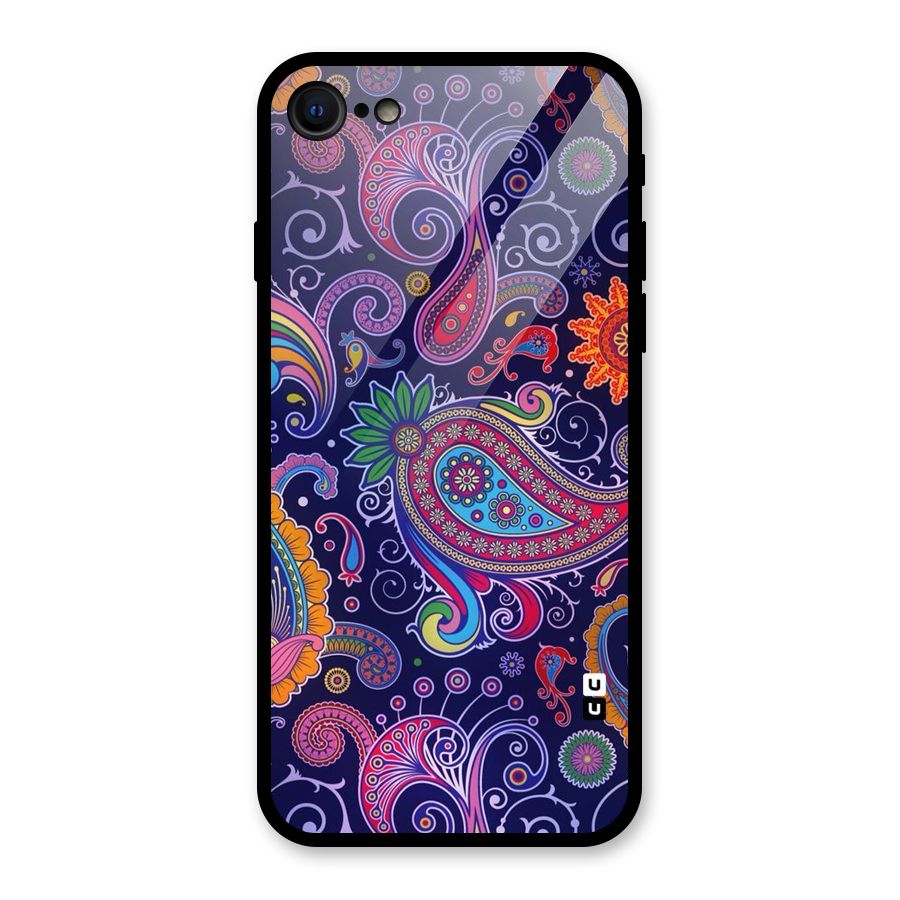 Mehendi Pattern Glass Back Case for iPhone 7