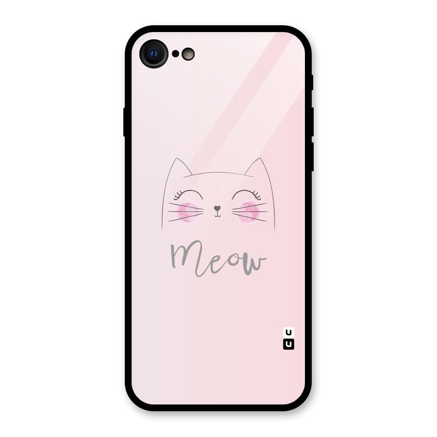Meow Pink Glass Back Case for iPhone 7