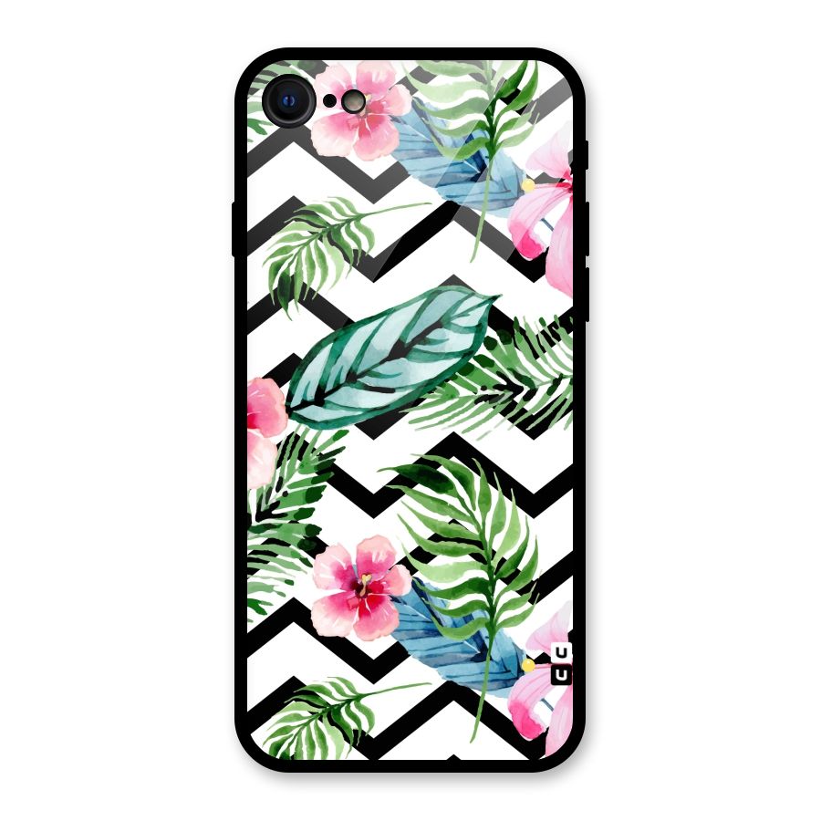 Modern Flowers Glass Back Case for iPhone 7