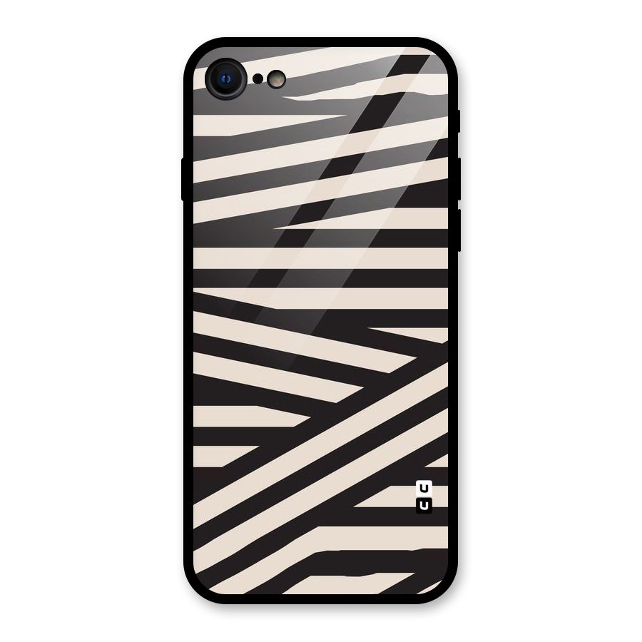 Monochrome Lines Glass Back Case for iPhone 7