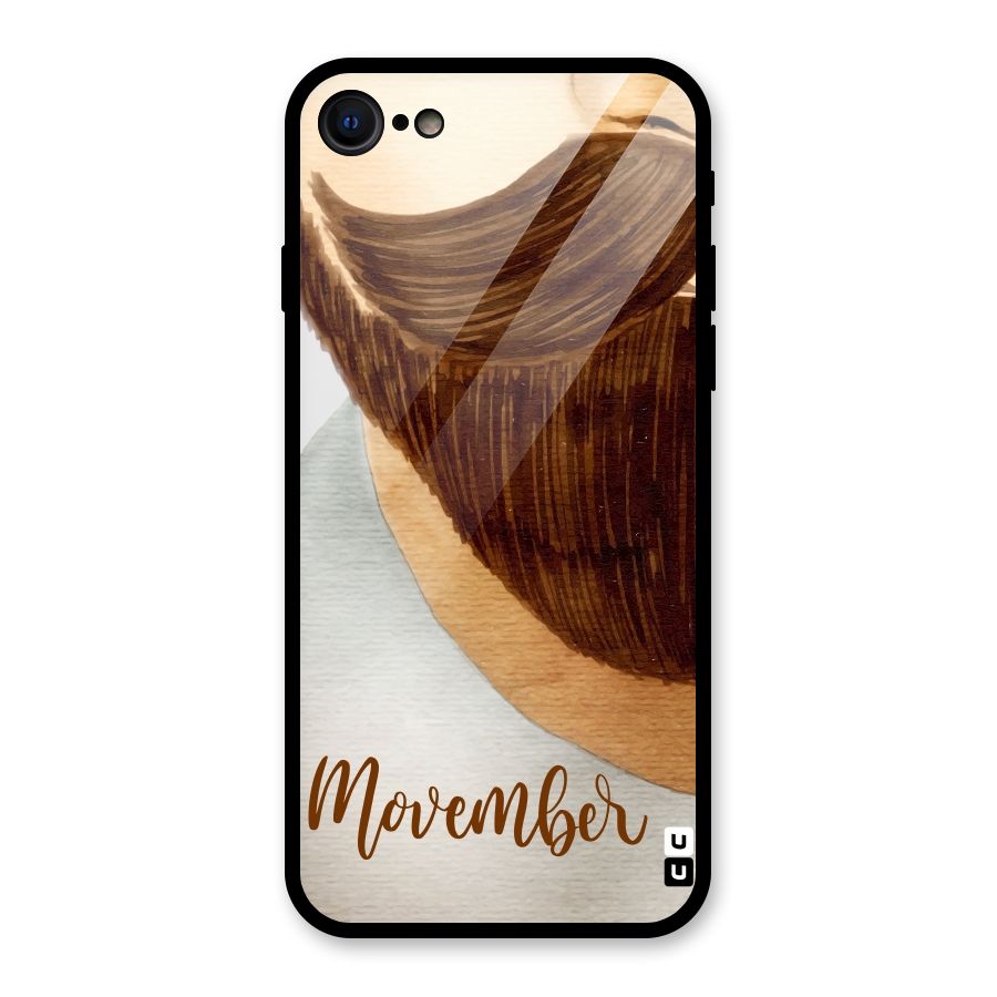 Movember Moustache Glass Back Case for iPhone 7