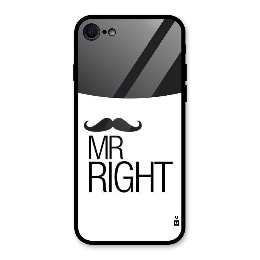 Mr. Right Moustache Glass Back Case for iPhone 7