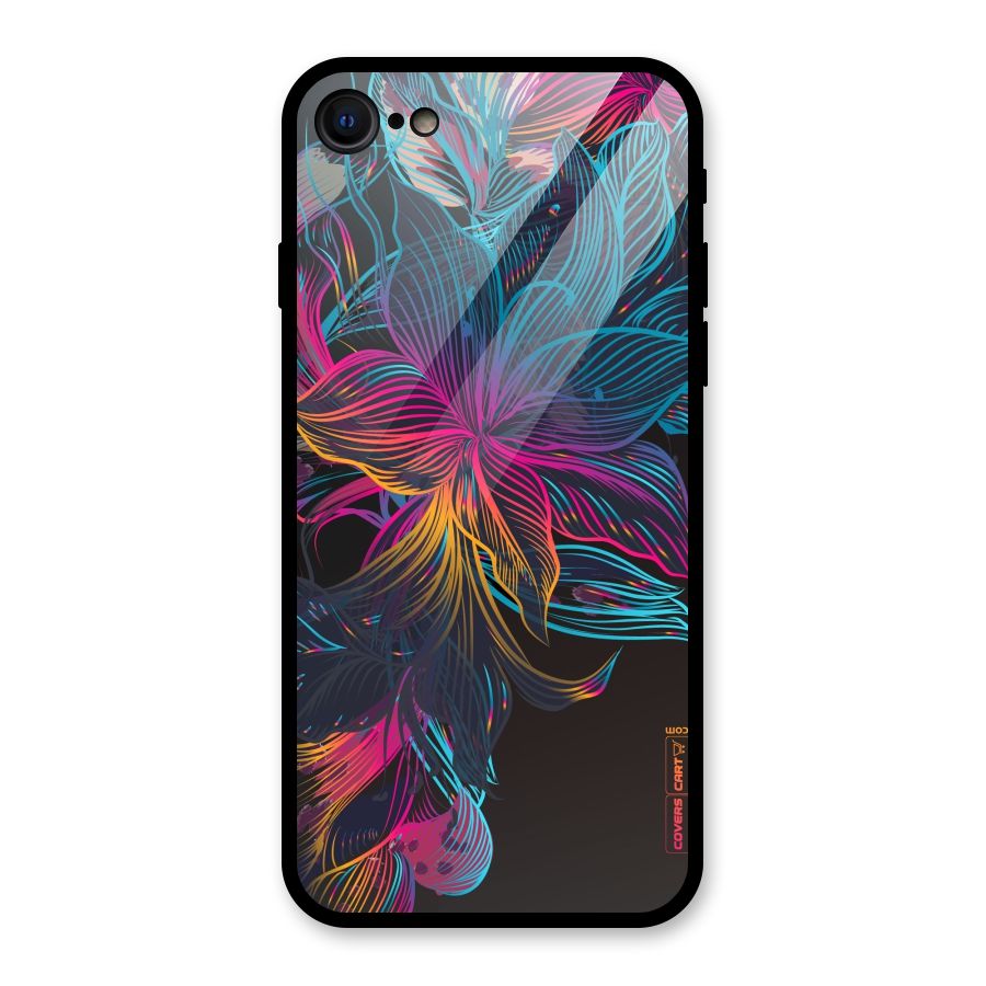 Multi-Colour Flowers Glass Back Case for iPhone 7