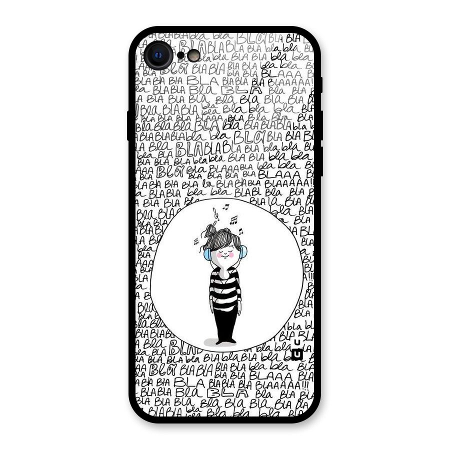 Music And Bla Bla Glass Back Case for iPhone 7