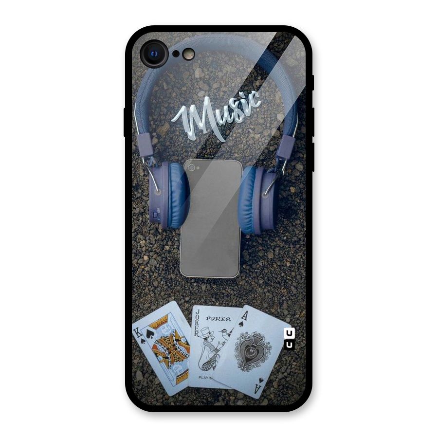 Music Power Cards Glass Back Case for iPhone 7