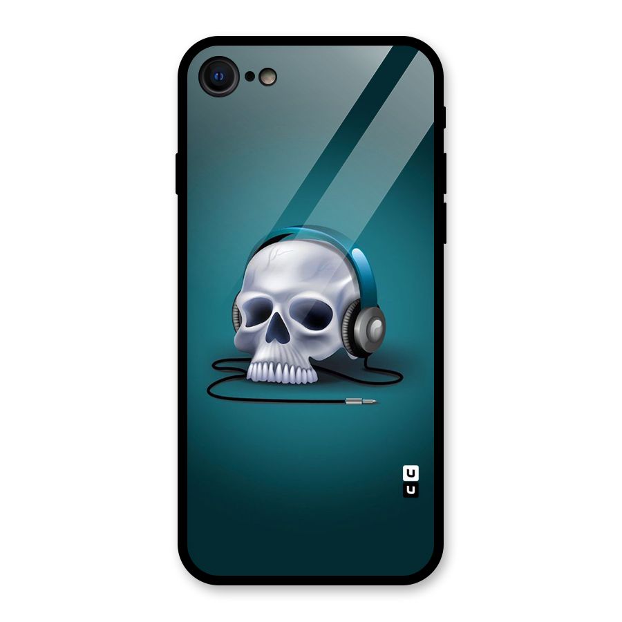 Music Skull Glass Back Case for iPhone 7