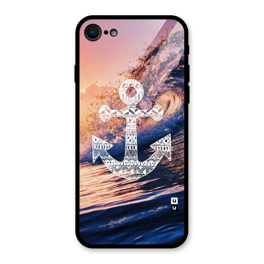 Ocean Anchor Wave Glass Back Case for iPhone 7