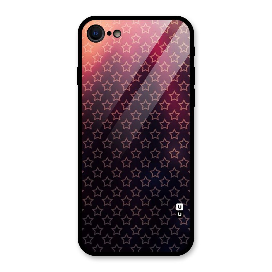 Ombre Stars Glass Back Case for iPhone 7