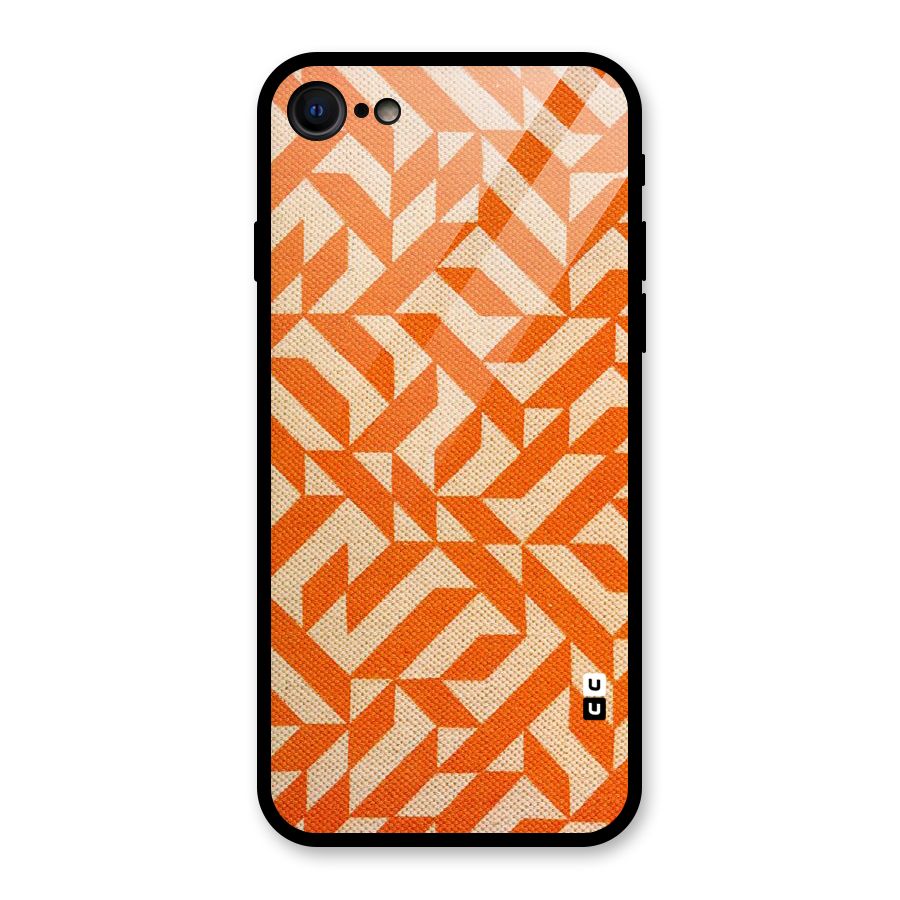Orange Beige Pattern Glass Back Case for iPhone 7