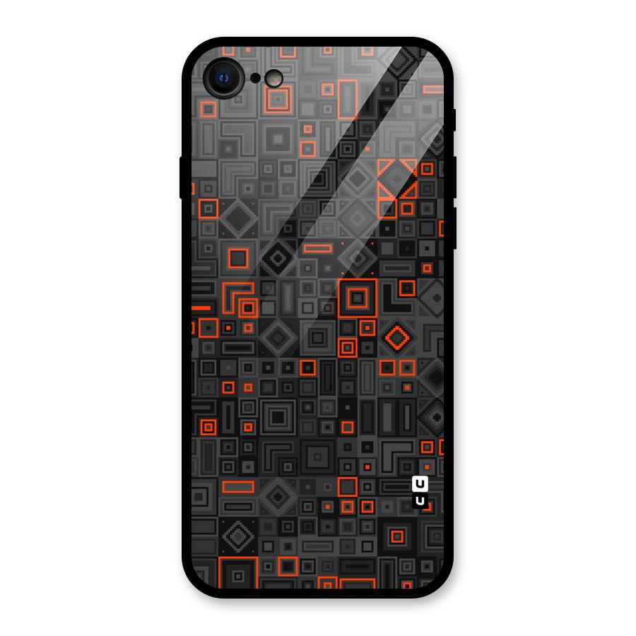 Orange Shapes Abstract Glass Back Case for iPhone 7