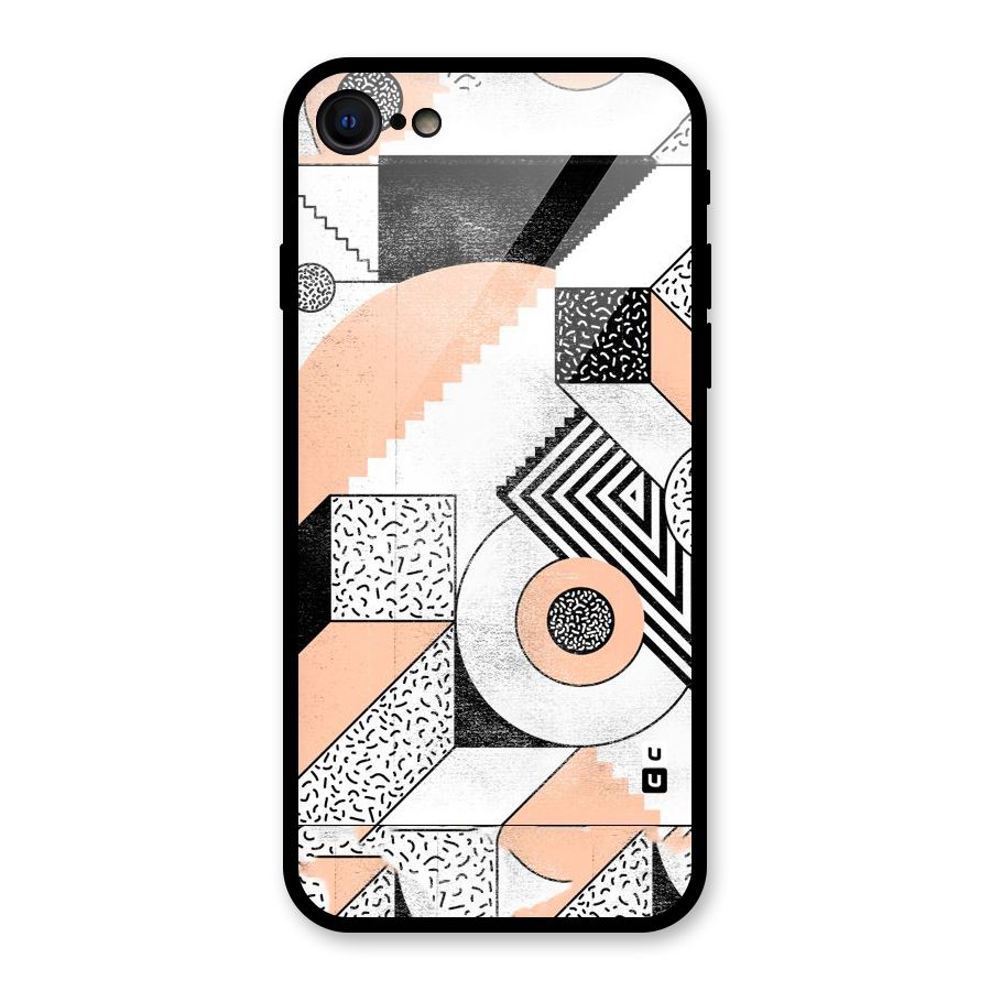 Orange Zig Zag Glass Back Case for iPhone 7