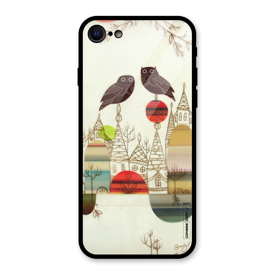 Owl Art Glass Back Case for iPhone 7