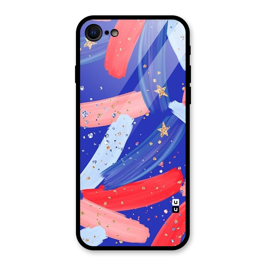 Paint Stars Glass Back Case for iPhone 7
