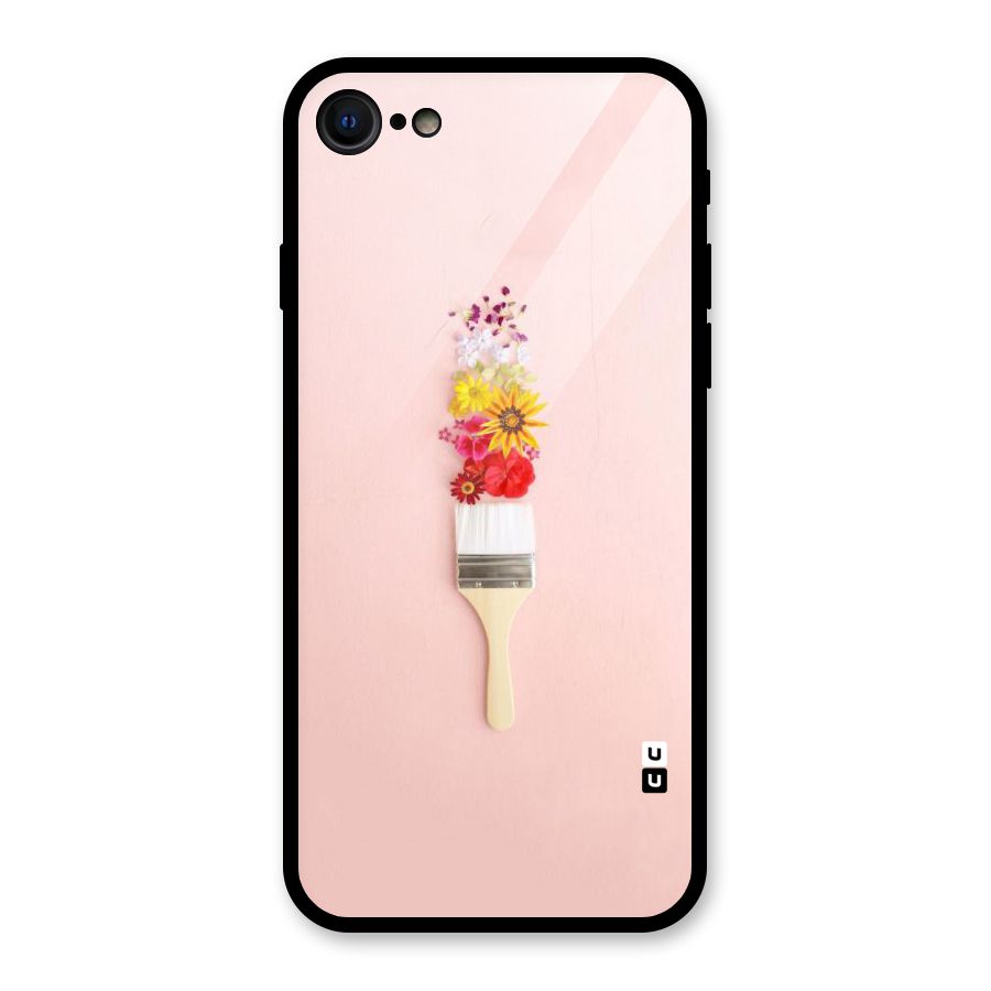 Painted Flowers Glass Back Case for iPhone 7