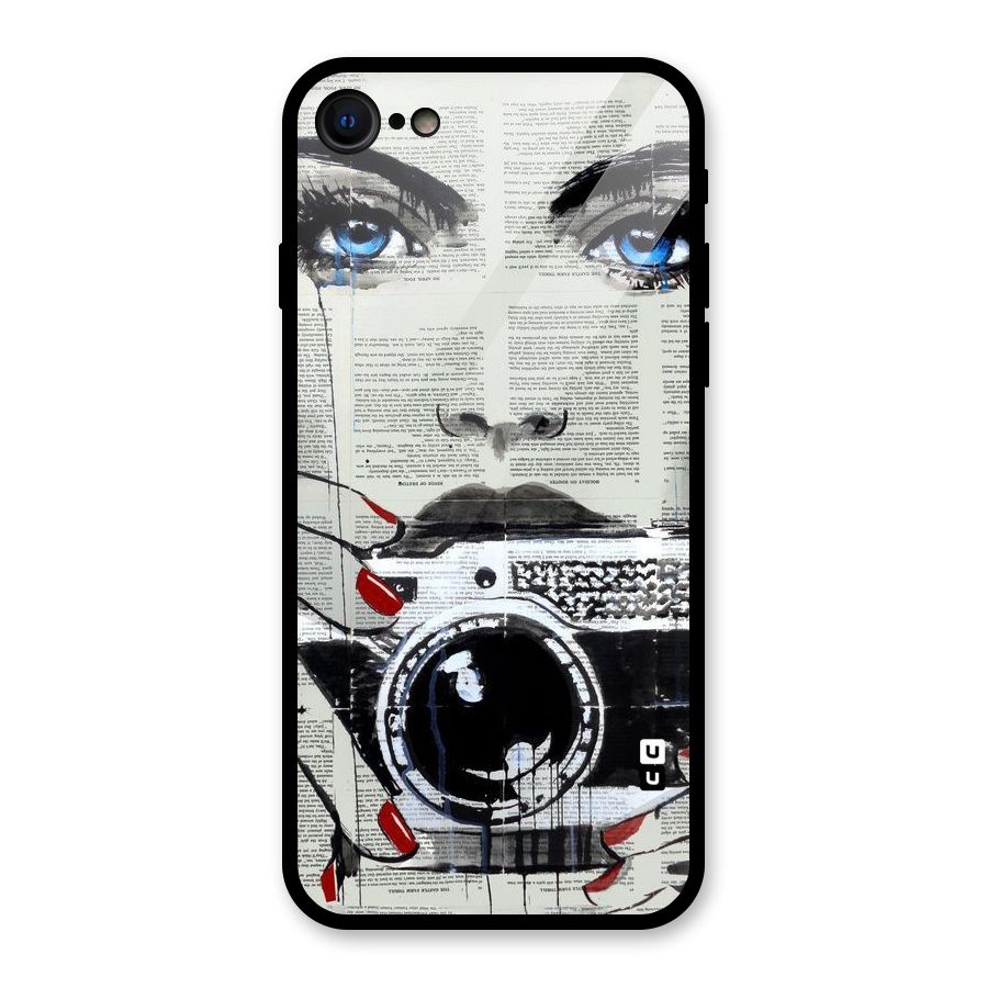 Paper Face Beauty Glass Back Case for iPhone 7