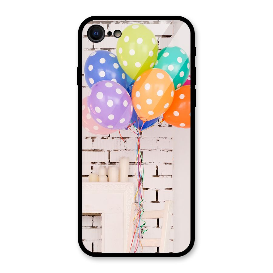 Party Balloons Glass Back Case for iPhone 7