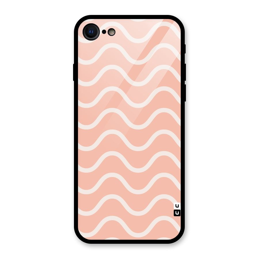 Pastel Peach Waves Glass Back Case for iPhone 7