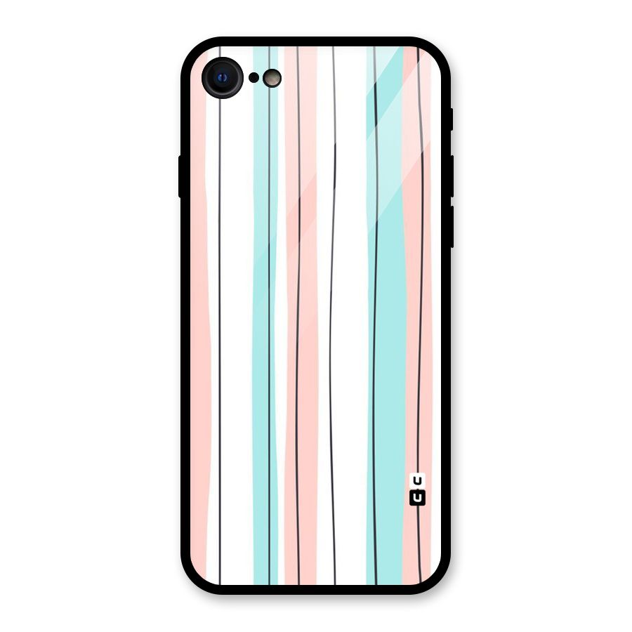 Pastel Tri Stripes Glass Back Case for iPhone 7