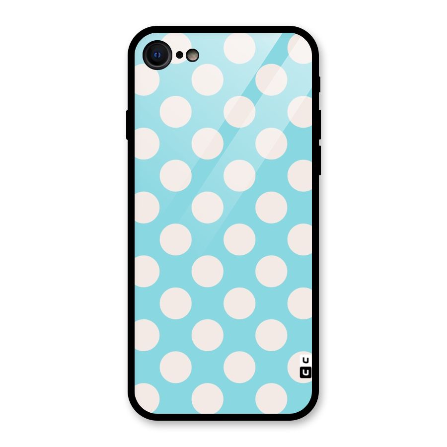 Pastel White Polka Dots Glass Back Case for iPhone 7