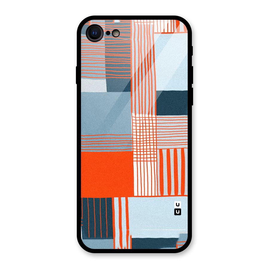 Pattern In Lines Glass Back Case for iPhone 7