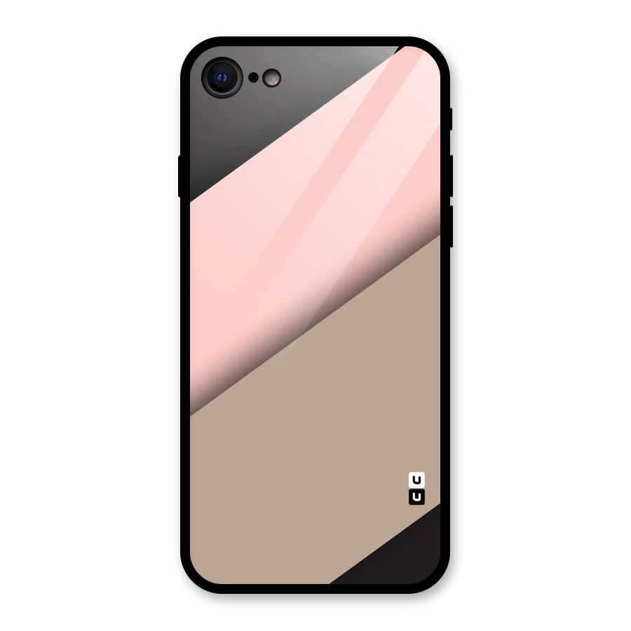 Pink Diagonal Glass Back Case for iPhone 7