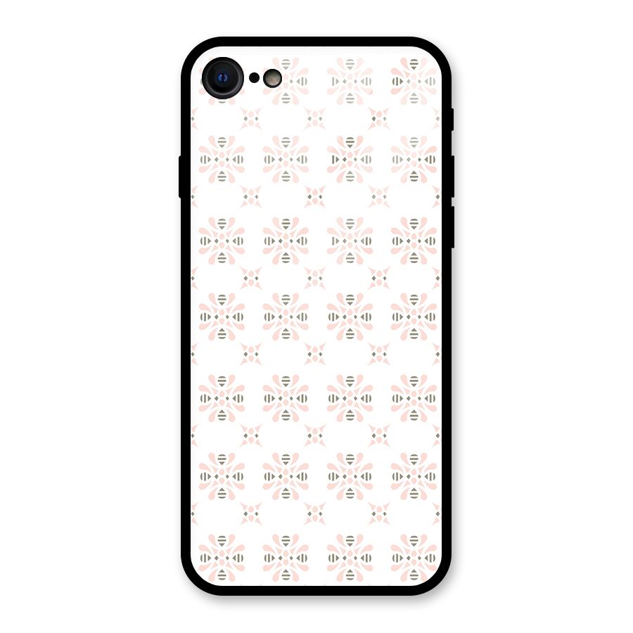 Pink Floral Pattern Glass Back Case for iPhone 7