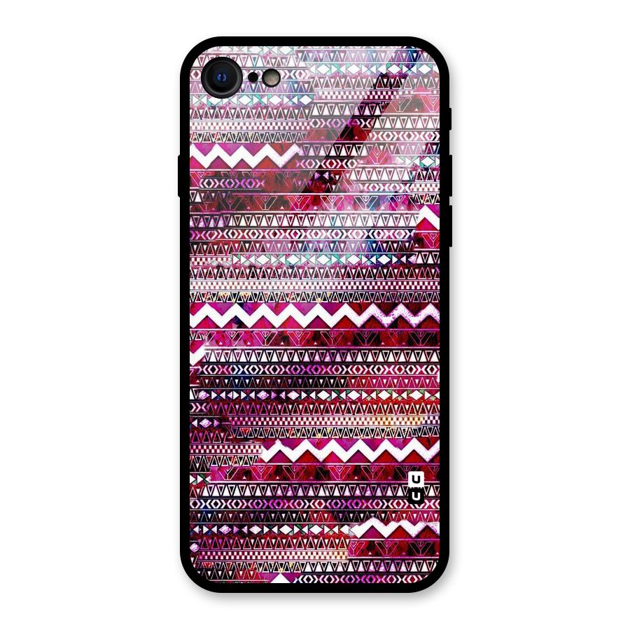 Pink Indie Pattern Glass Back Case for iPhone 7