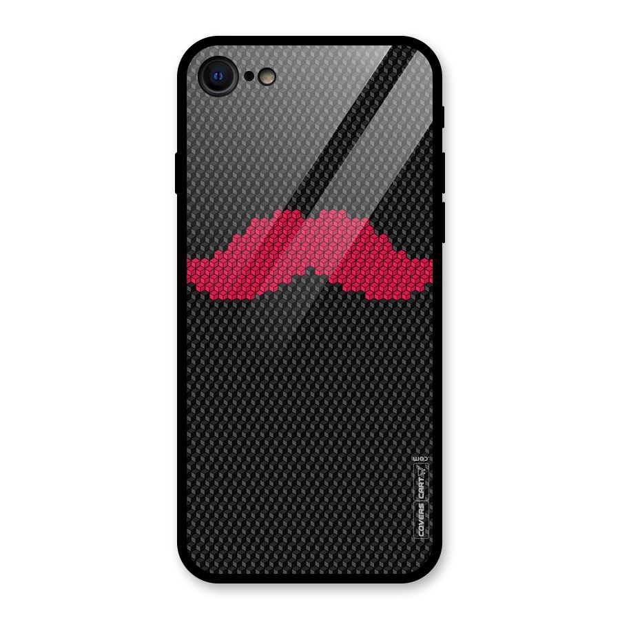 Pink Moustache Glass Back Case for iPhone 7