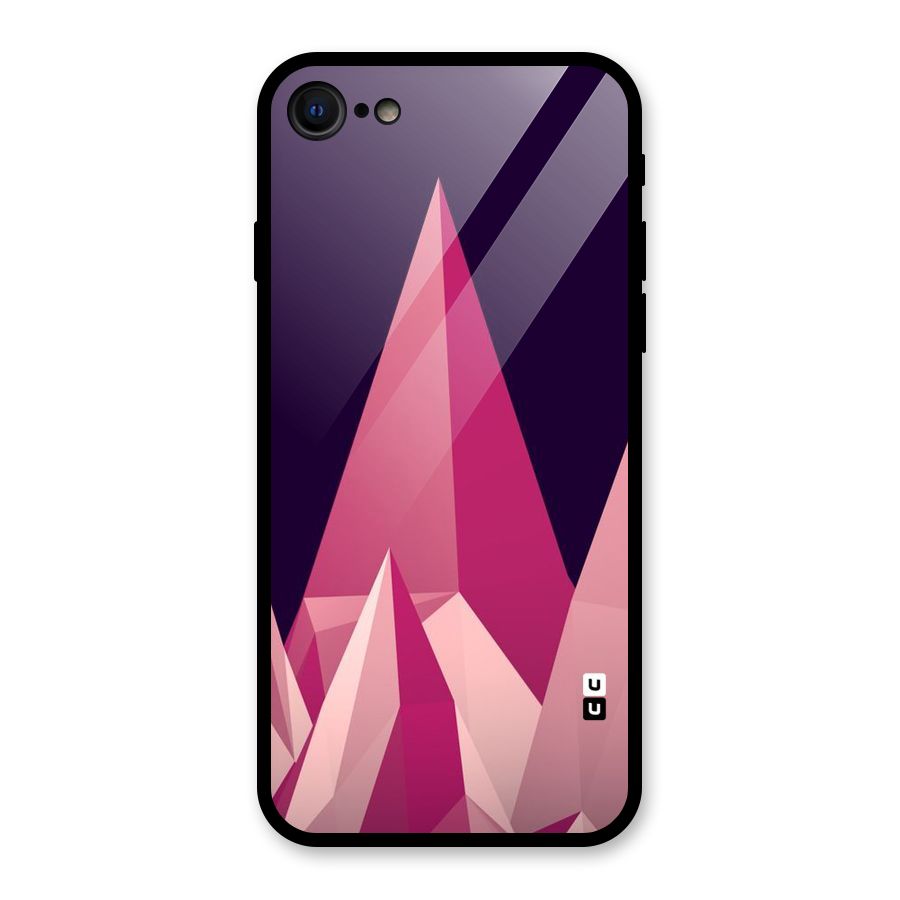 Pink Sharp Glass Back Case for iPhone 7