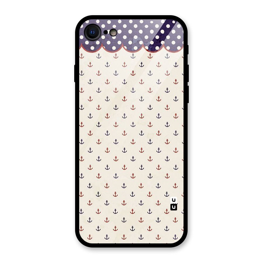 Polka Anchor Glass Back Case for iPhone 7