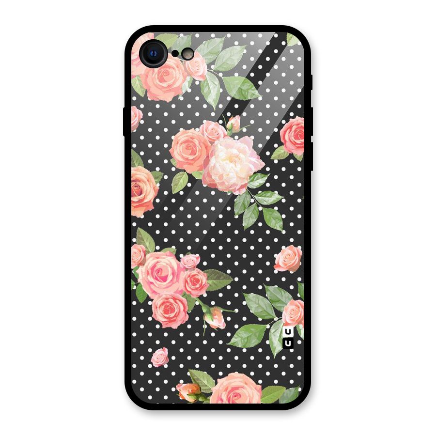 Polka Peach Glass Back Case for iPhone 7