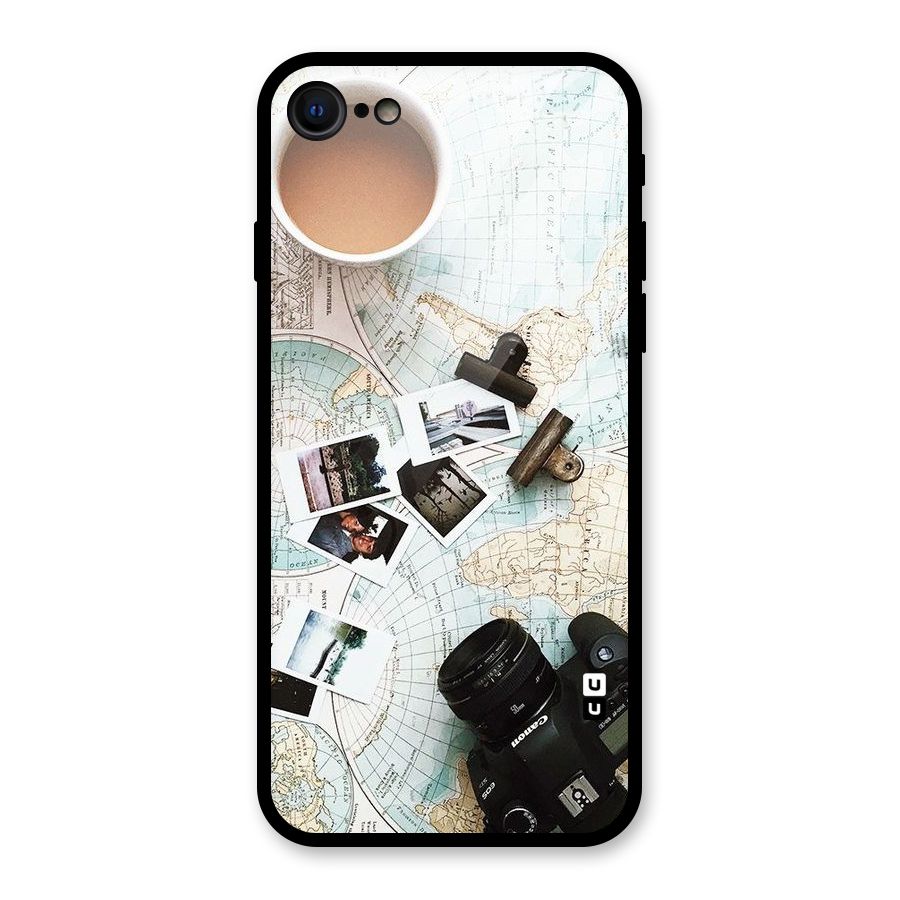 Post Stamps Travel Glass Back Case for iPhone 7