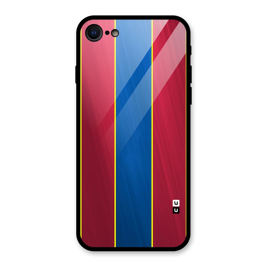 Premium Vertical Stripes Glass Back Case for iPhone 7