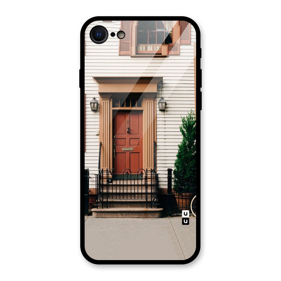 Pretty Orange Door Glass Back Case for iPhone 7