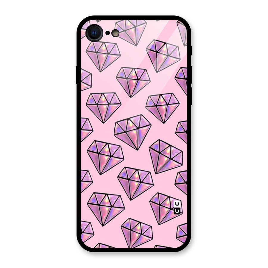 Purple Diamond Designs Glass Back Case for iPhone 7
