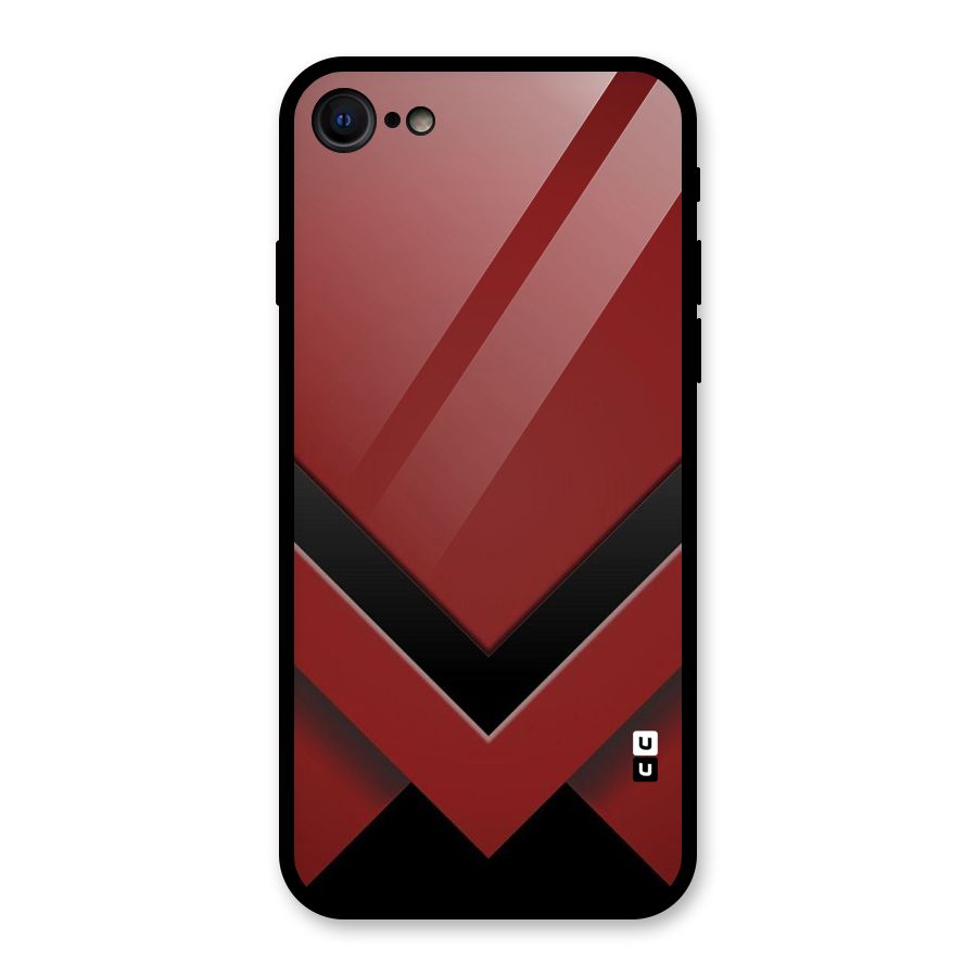 Red Black Fold Glass Back Case for iPhone 7