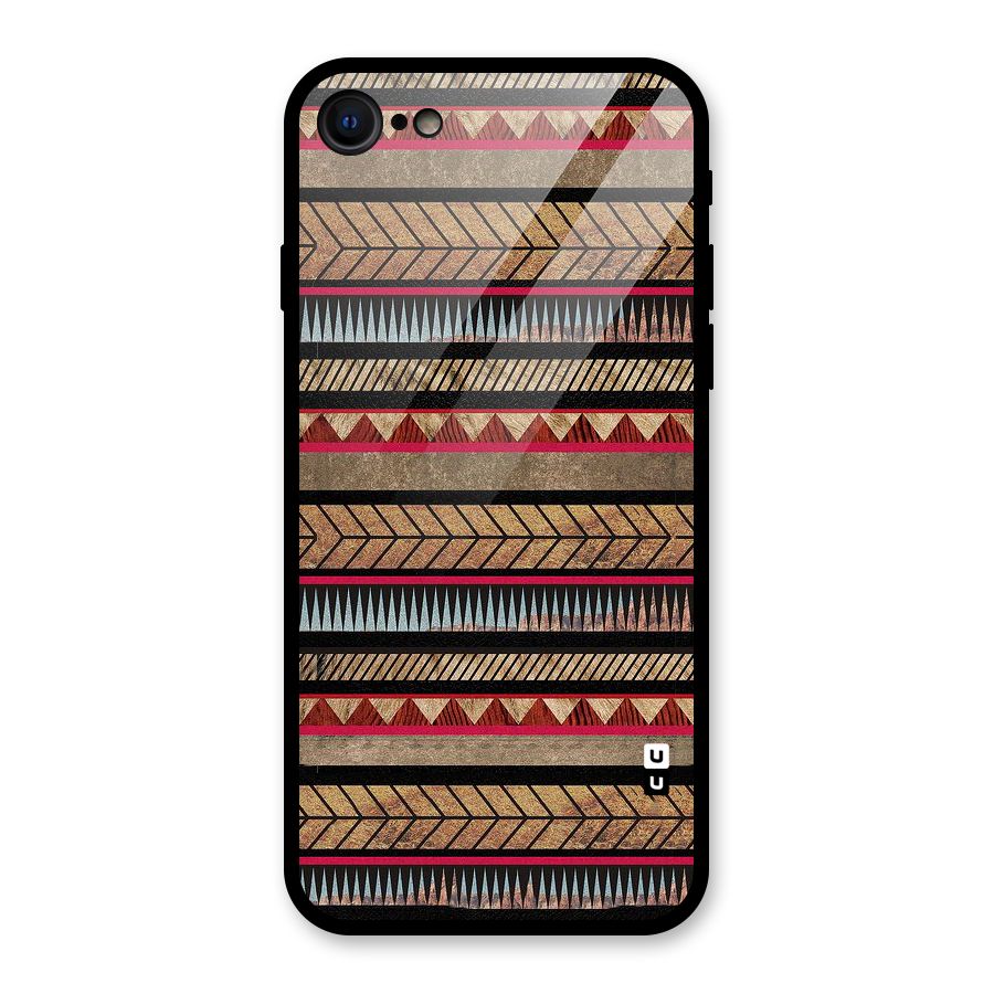 Red Indie Pattern Glass Back Case for iPhone 7