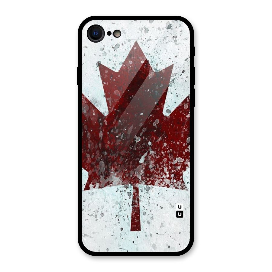Red Maple Snow Glass Back Case for iPhone 7