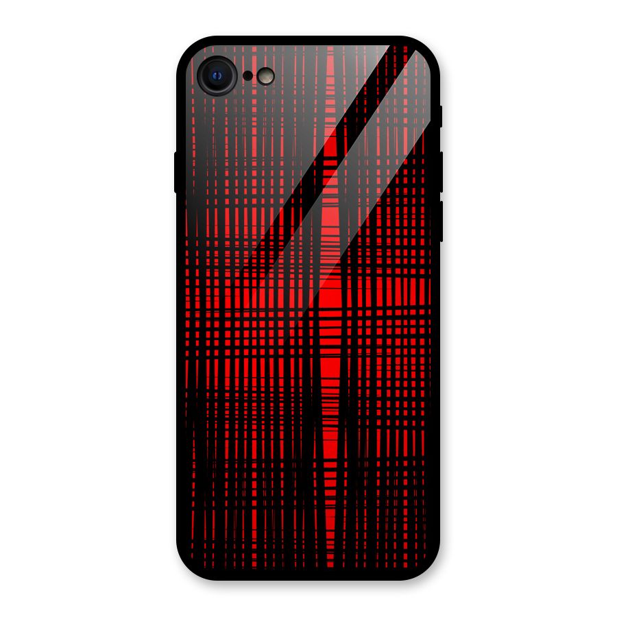 Red Net Design Glass Back Case for iPhone 7