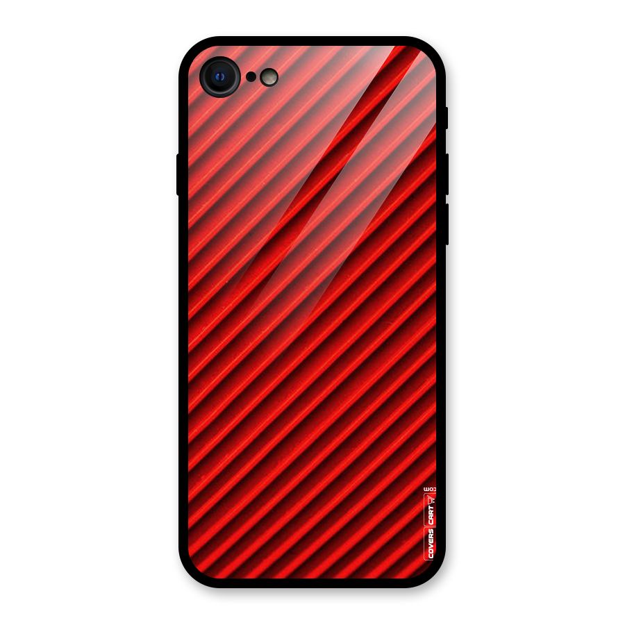Red Rugged Stripes Glass Back Case for iPhone 7