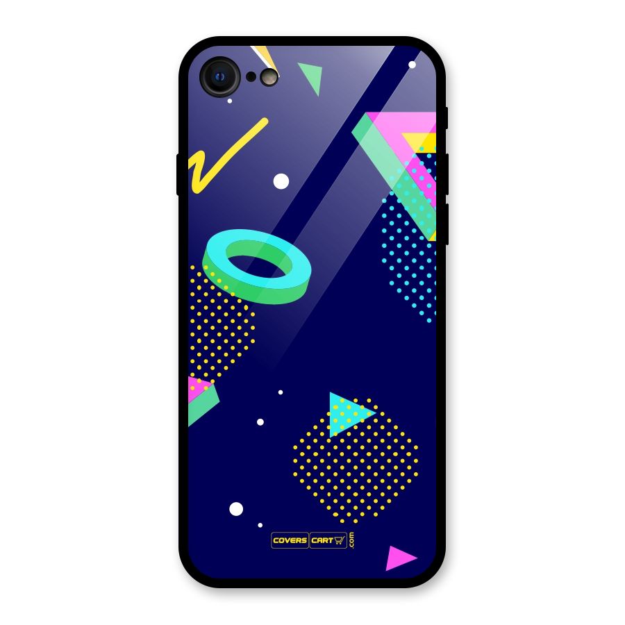 Retro Abstract Glass Back Case for iPhone 7