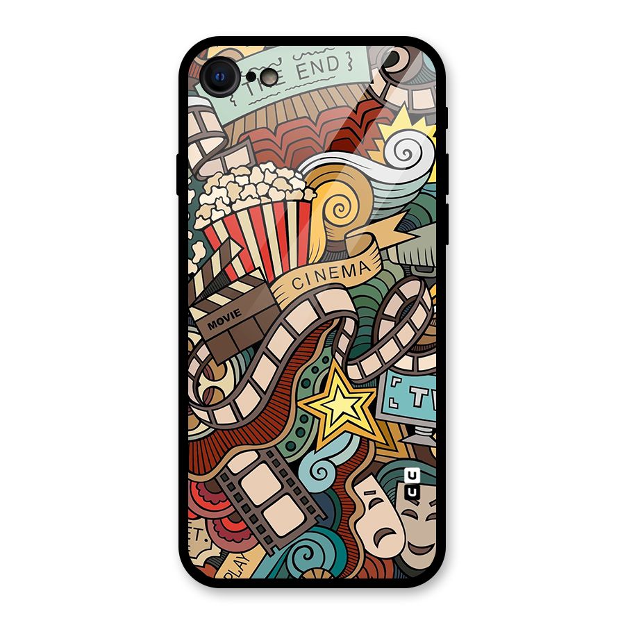 Retro Doodle Art Glass Back Case for iPhone 7