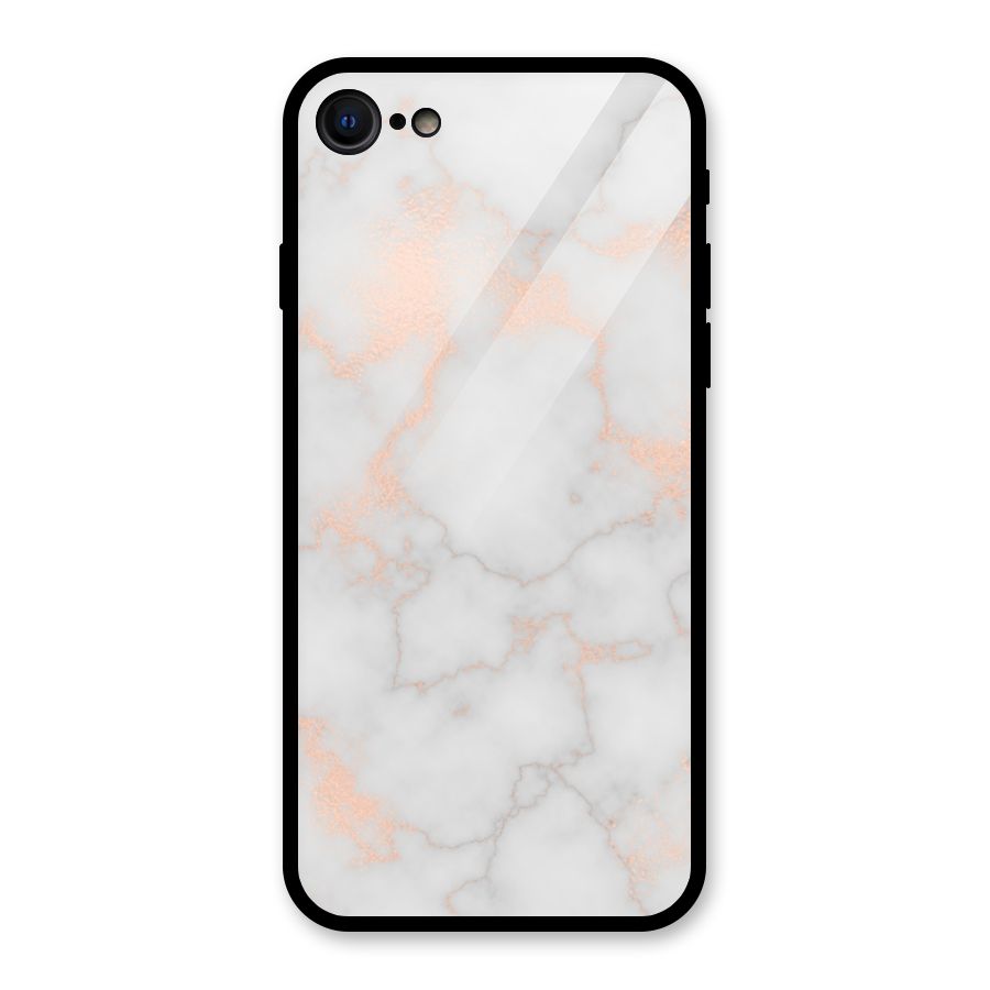 RoseGold Marble Glass Back Case for iPhone 7