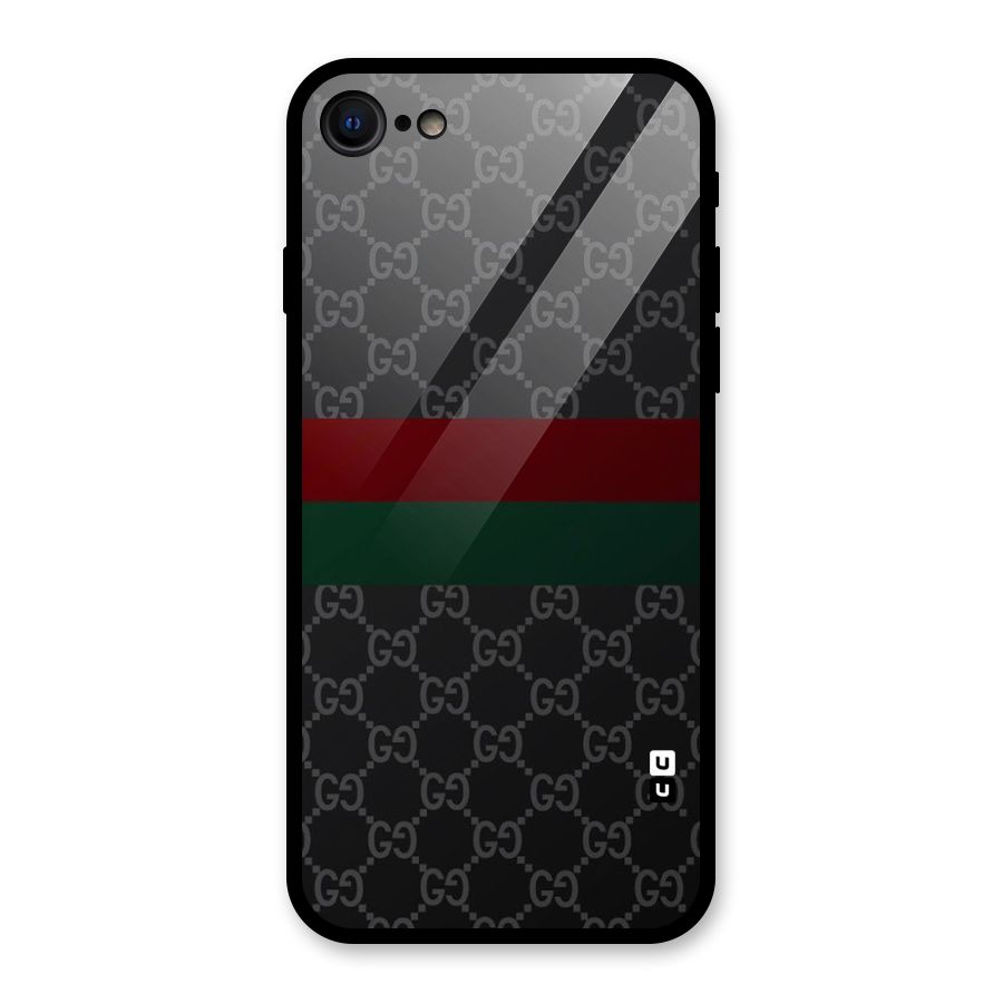 Royal Stripes Design Glass Back Case for iPhone 7